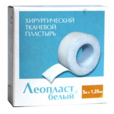 Пластир на котушці Леопласт тканий білий 1,25 смх5м
