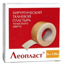Пластир на котушці Леопласт тканий тілесний 1,25 смх5м