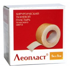 Пластир на котушці Леопласт тканий тілесний 5смх5м