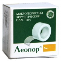 Пластырь на катушке Леопор бумажный белый 1,25смх5м