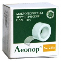 Пластырь на катушке Леопор бумажный белый 2,5смх5м