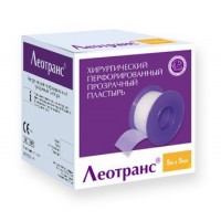 Пластырь на катушке Леотранс полимерный прозрачный 1,25смх9м 24шт