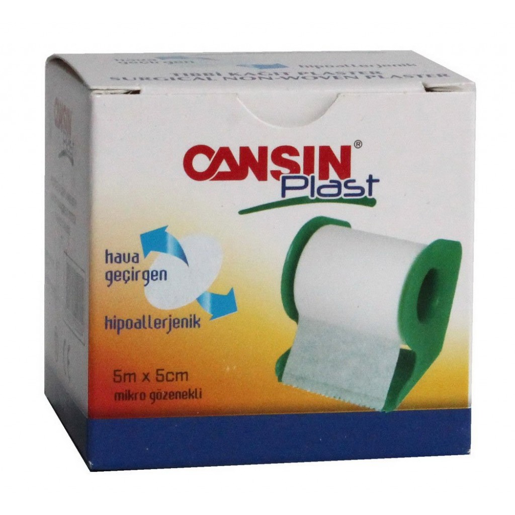 Пластырь на катушке CANSINPLAST бумажный белый 5смх5м⭐️СANSINBANT