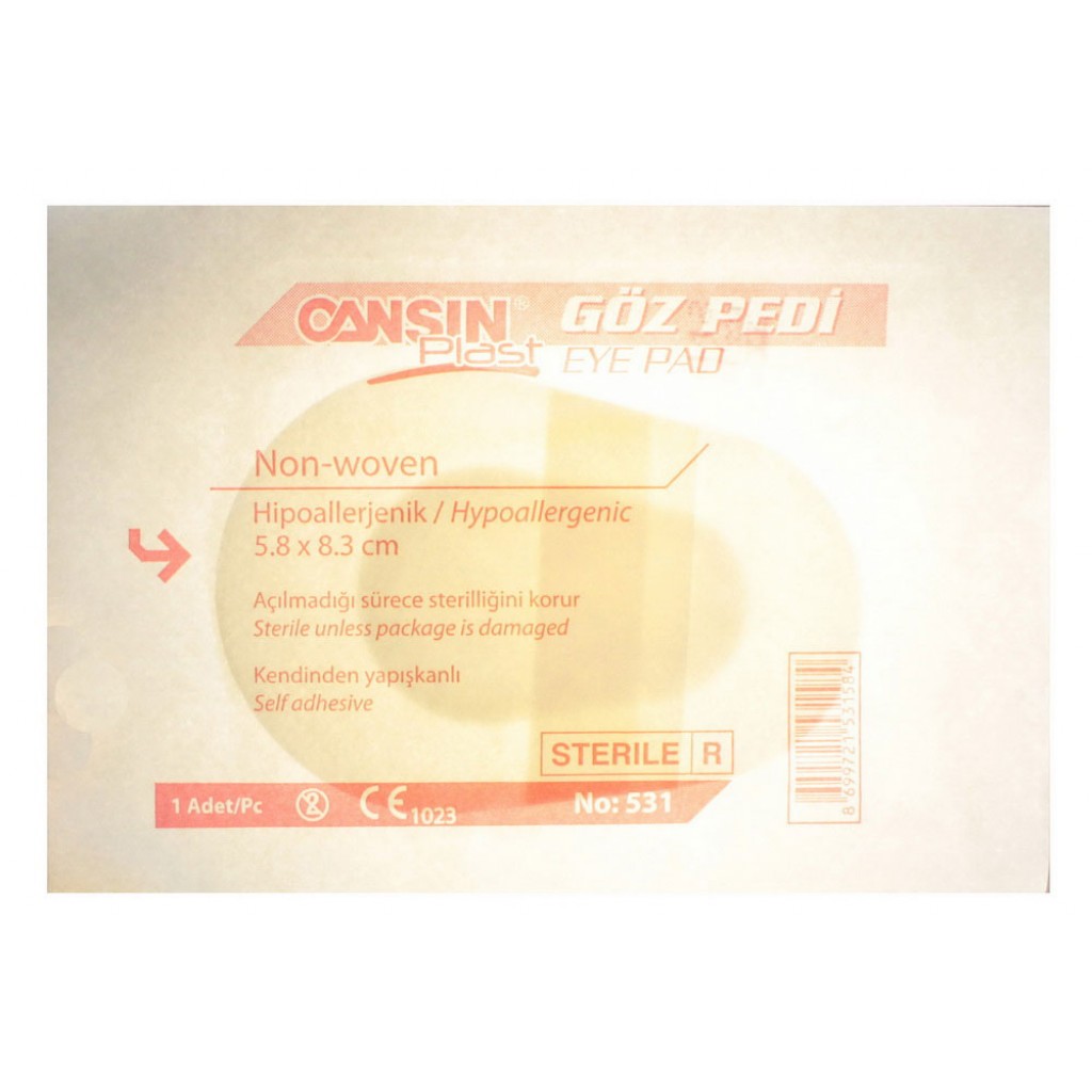 Очний пластир CANSINPLAST Дорослий білий із чорною подушечкою 5,8смх8,3cм 1 шт (уп. №25)⭐️Очні