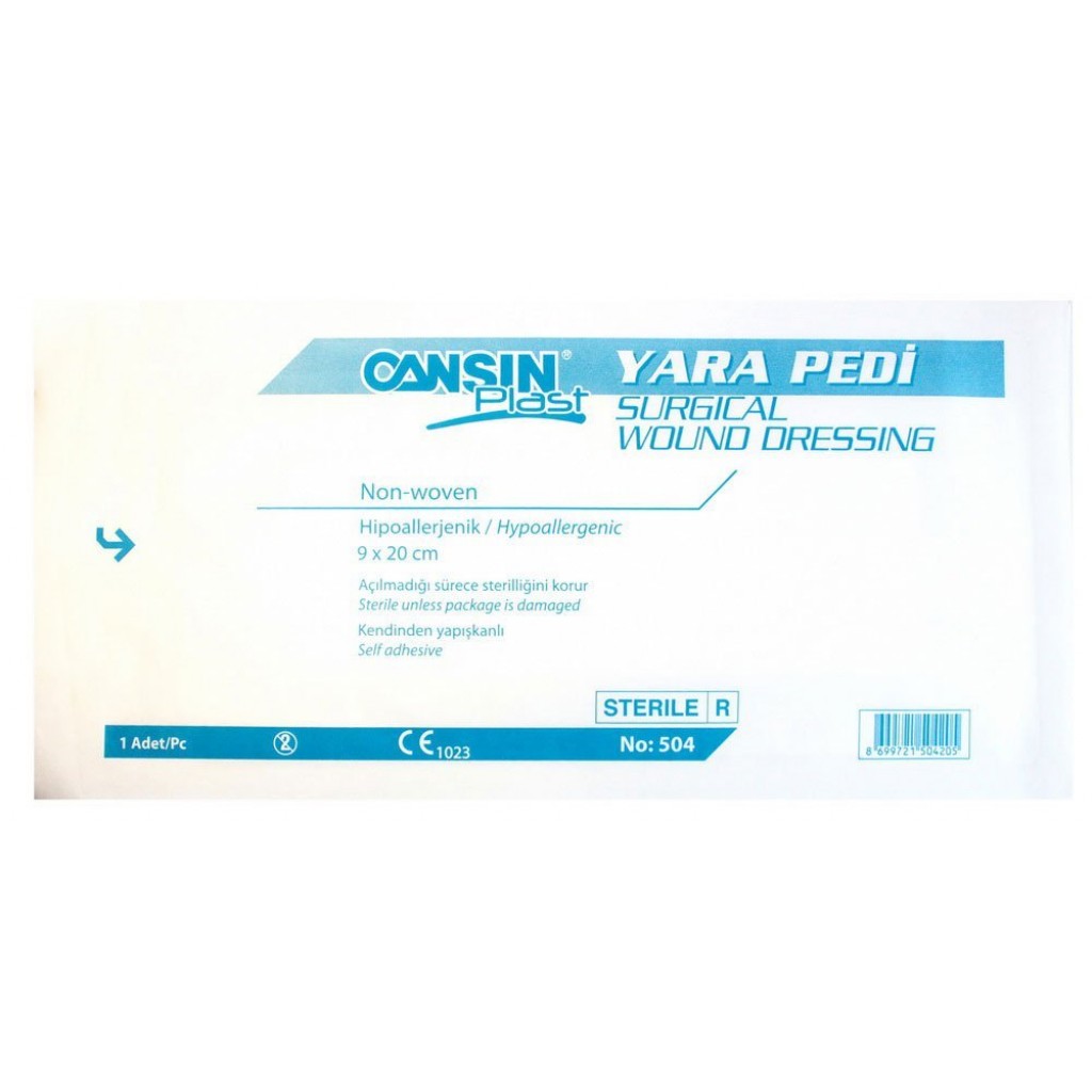 Пов'язка CANSINPLAST неткана біла 9смх20см 1шт (уп. №25)