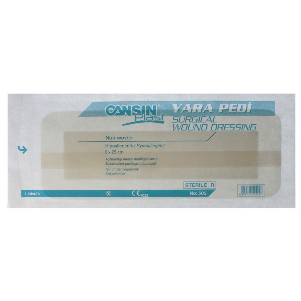 Пов'язка CANSINPLAST неткана біла 9смх25см 1шт (уп. №25)