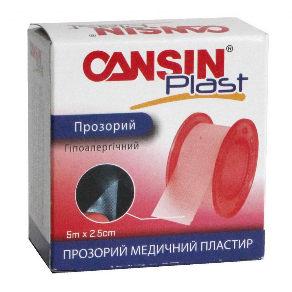 Пластир на котушці CANSINPLAST прозорий полімерний 2,5смх5м