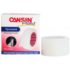 Пластир на котушці CANSINPLAST прозорий полімерний 2,5смх5м
