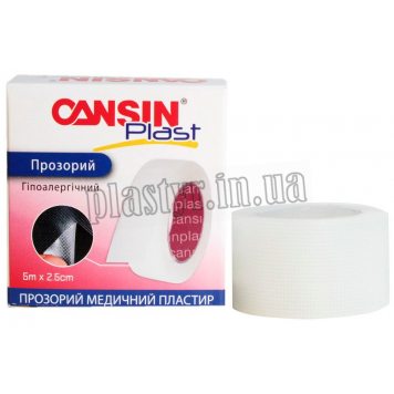 Пластырь на катушке CANSINPLAST полимерный прозр 2,5смх5м