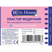 Пластир Dr.House бактерицидний нетканий 3,8смх3,8см 1шт