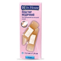 Набір пластирів Dr.House бактерицидний нетканий 1,9смх7,2см 10шт