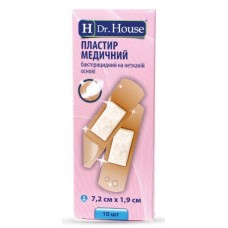 Набір пластирів Dr.House бактерицидний нетканий 1,9смх7,2см 10шт