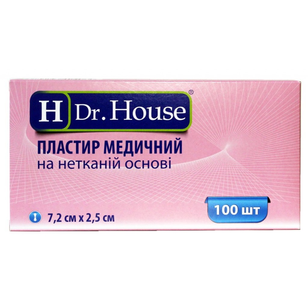 Пластир Dr.House бактерицидний нетканий 2,5смх7,2см 1шт