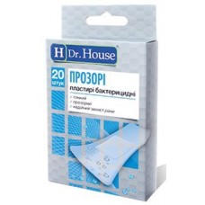 Набір пластирів Dr.House Прозорі бактерицидні полімерні 2,3смх7,2см 20шт