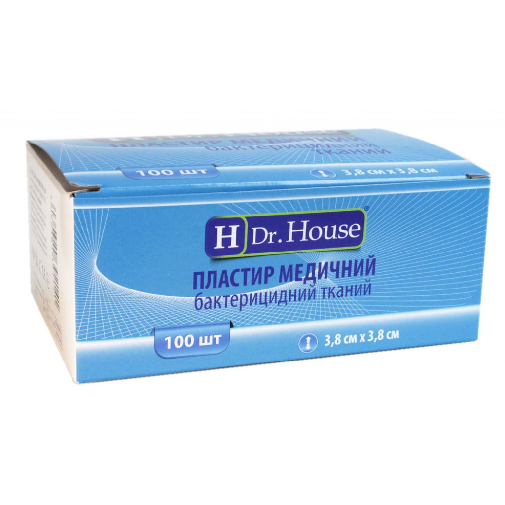 Пластир Dr.House бактерицидний тканий 3,8смх3,8см 1шт