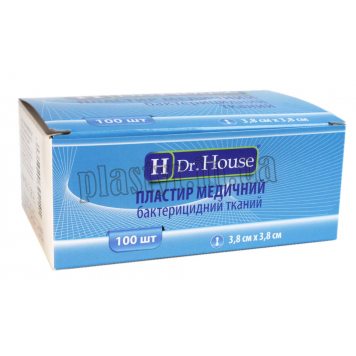 Пластырь Dr.House бактерицидный тканый 3,8смх3,8см 1шт-2