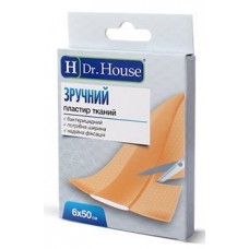 Пластир у рулоні Dr.House Зручний бактерицидний тканий 6смх0,5м
