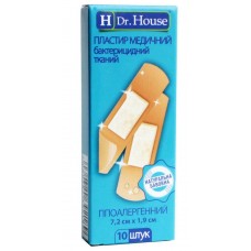 Набір пластирів Dr.House бактерицидний тканий 1,9смх7,2см 10шт
