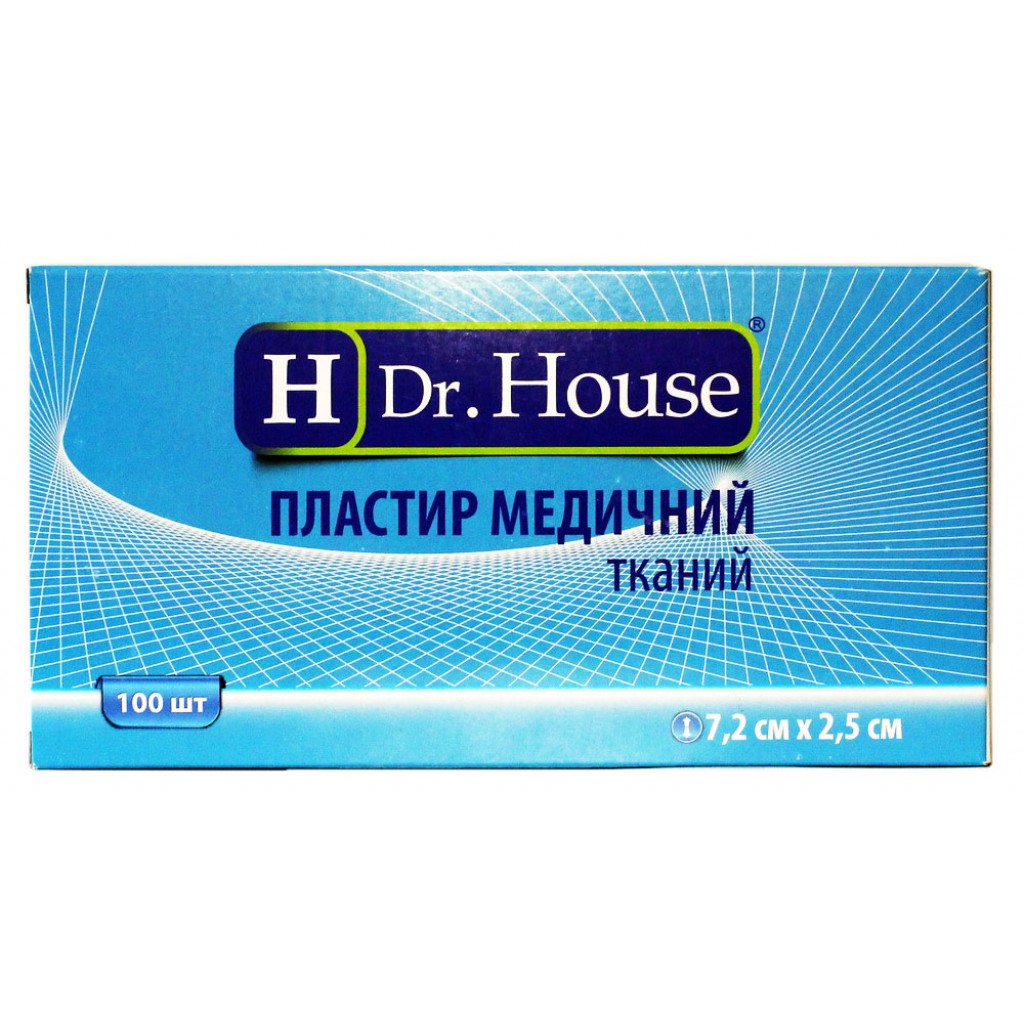 Пластир Dr.House бактерицидний тканий 2,5смх7,2см 1шт