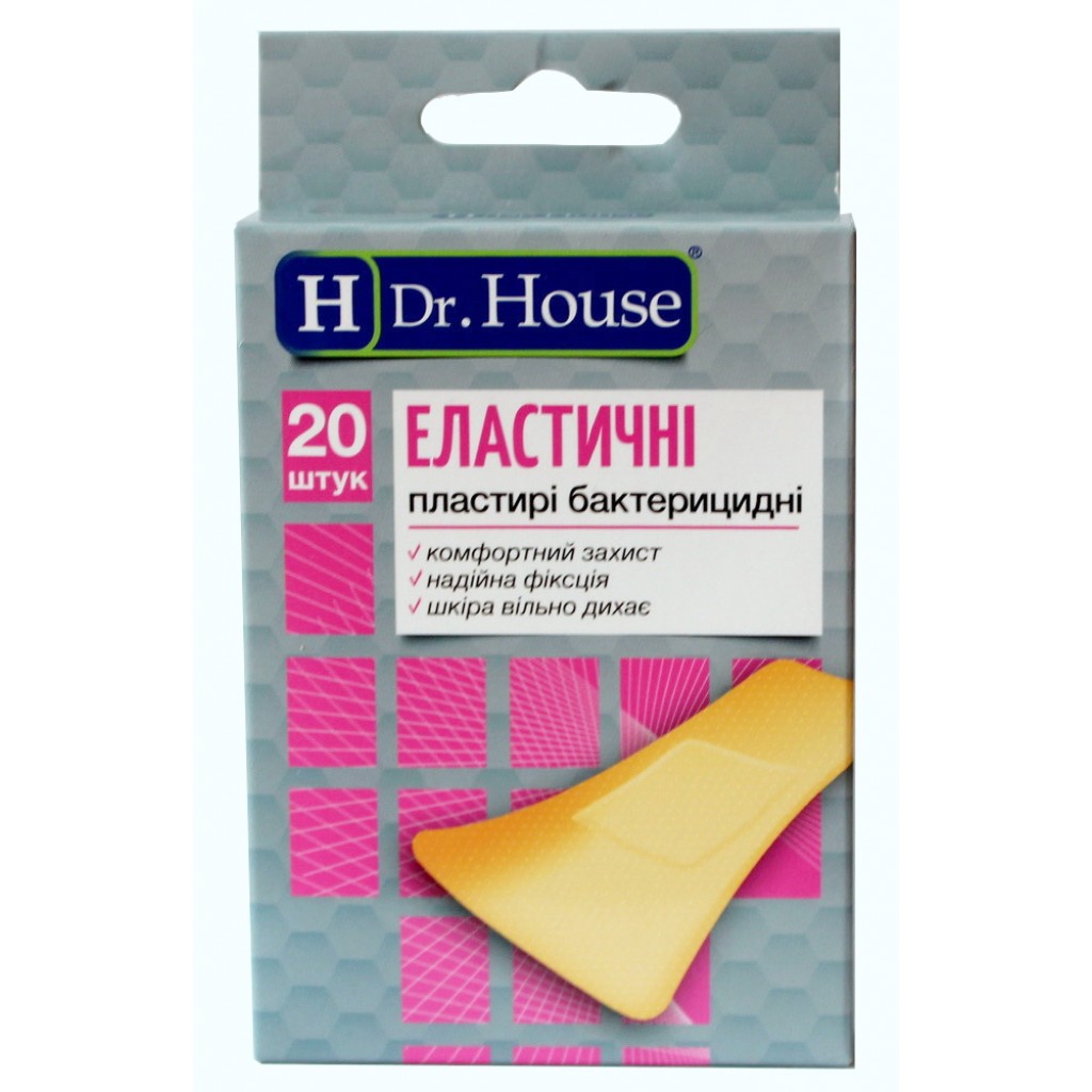 Набір пластирів Dr.House Еластичні бактерицидні ткані 2,3смх7,2см 20шт