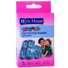 Набір пластирів Dr.House дитячий 1,9смх7,2см 16шт
