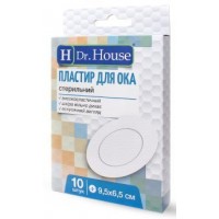 Очний пластир Dr.House Дорослий білий з білою подушечкою 6,5смх9,5см 10шт