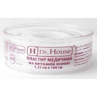 Пластырь на катушке Dr.House нетканый белый 1,25смх5м в пластиковой катушке