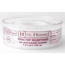 Пластир на котушці Dr.House нетканий білий 1,25 смх5м у пластиковій котушці