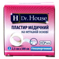 Пластырь на катушке Dr.House нетканый белый 2,5смх5м