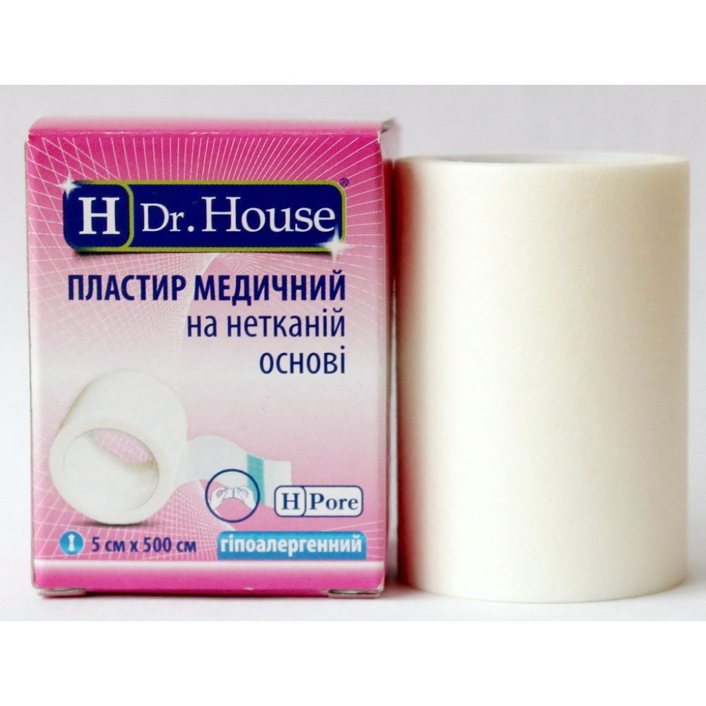 Пластир на котушці Dr.House нетканий білий 5смх5м