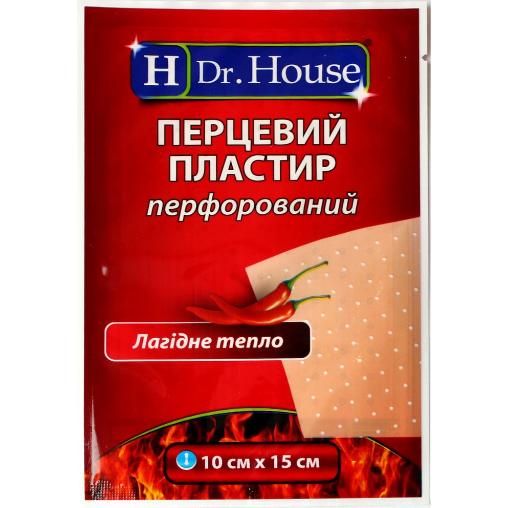 Перцевий пластир Dr.House перфорований 10смх15см