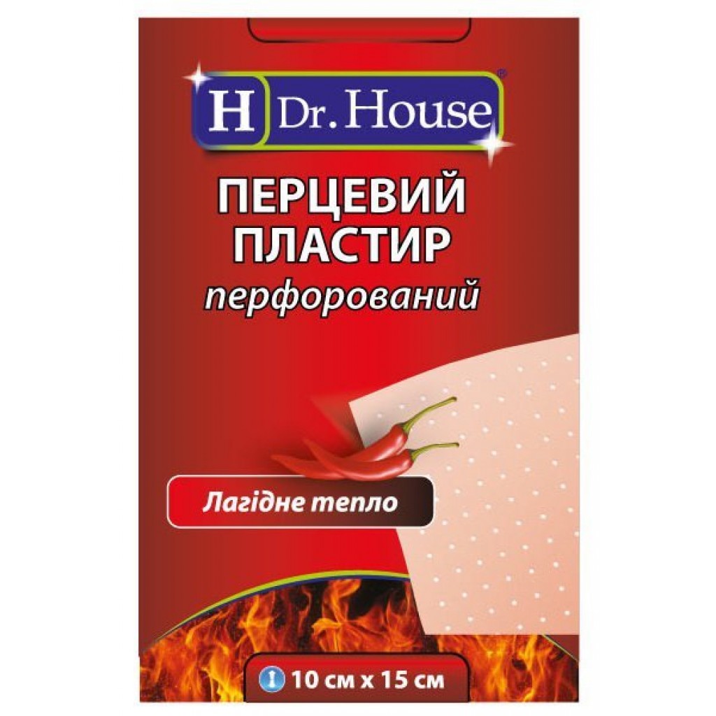 Перцевий пластир Dr.House перфорований 10смх15см