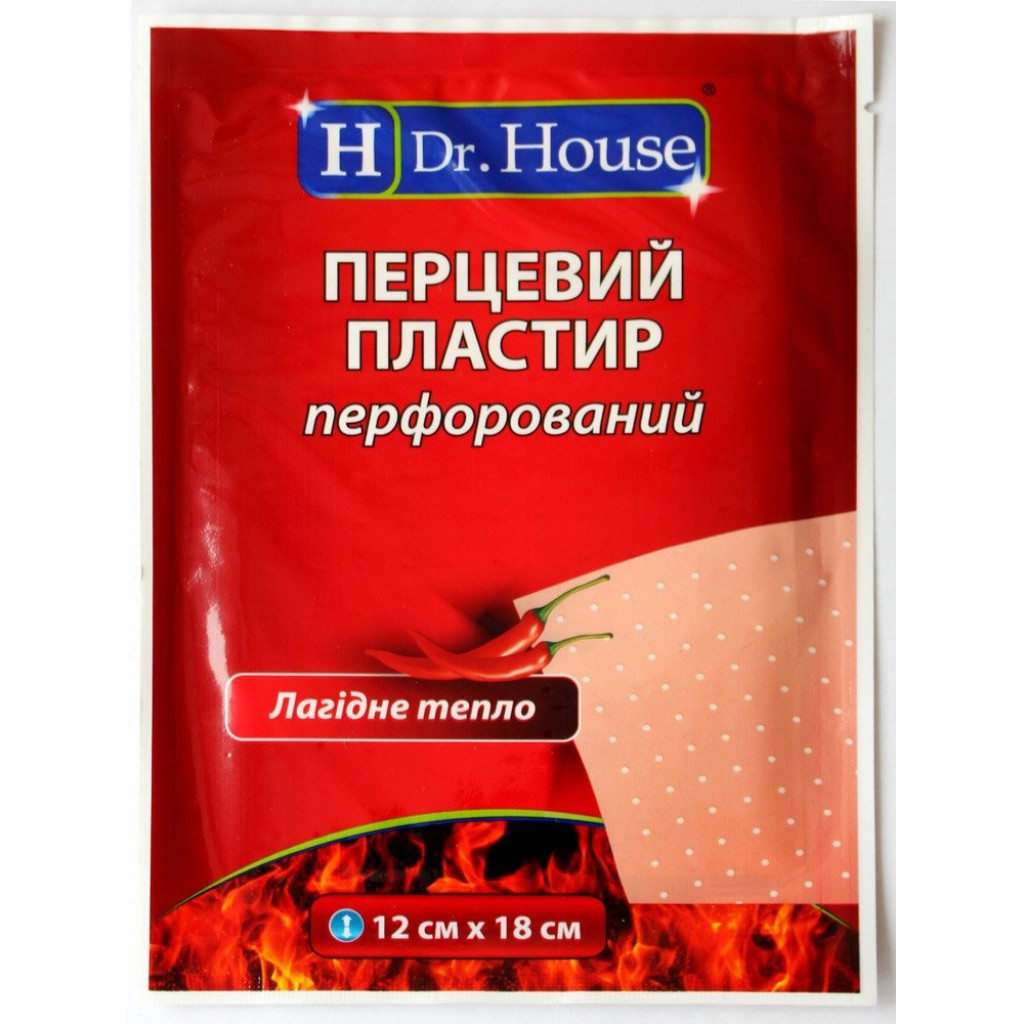 Перцевий пластир Dr.House перфорований 12смх18см