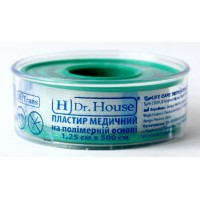 Пластир на котушці Dr.House полімерний прозорий 1,25 смх5м у пластиковій котушці