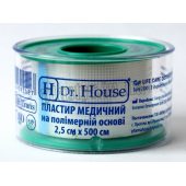 Пластырь на катушке Dr.House полимерный прозрачный 2,5смх5м в пластиковой катушке
