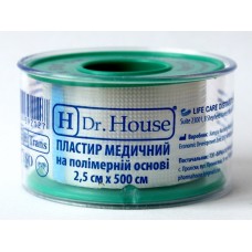 Пластир на котушці Dr.House полімерний прозорий 2,5смх5м у пластиковій котушці