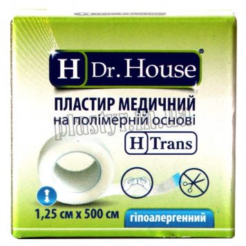 Пластырь на катушке Dr.House полимерный прозрачный 1,25смх5м