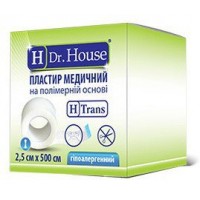 Пластир на котушці Dr.House полімерний прозорий 2,5смх5м