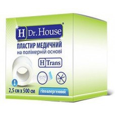 Пластир на котушці Dr.House полімерний прозорий 2,5смх5м