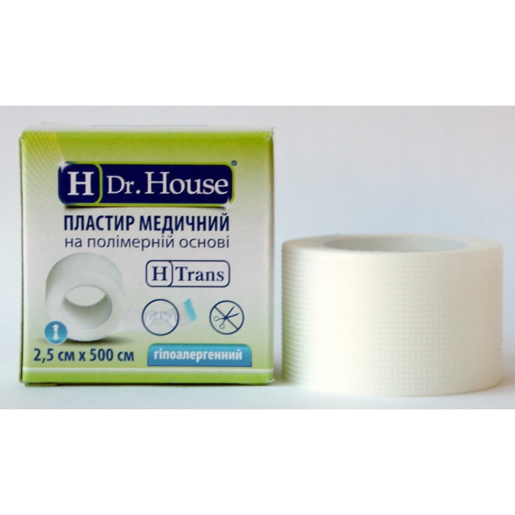 Пластир на котушці Dr.House полімерний прозорий 2,5смх5м