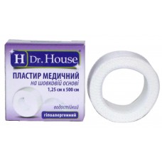 Пластир на котушці Dr.House білий шовковий 1,25смх5м
