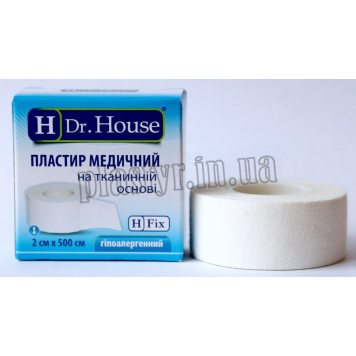 Пластырь на катушке Dr.House тканый белый 2смх5м-3