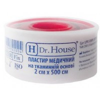 Пластырь на катушке Dr.House тканый белый 2смх5м в пластиковой катушке