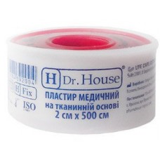 Пластир на котушці Dr.House тканий білий 2смх5м у пластиковій котушці