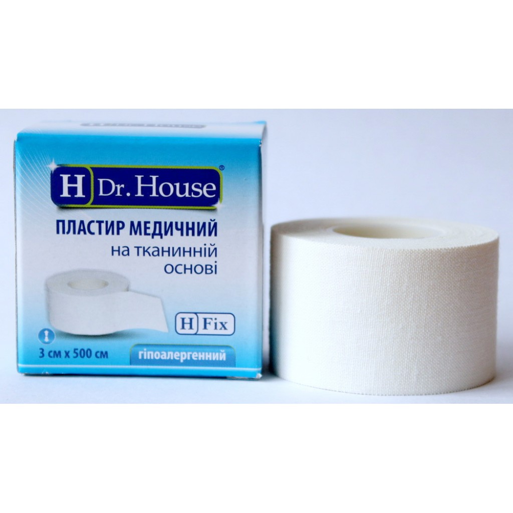 Пластир на котушці Dr.House тканий білий 3смх5м