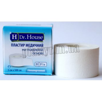 Пластырь на катушке Dr.House тканый белый 3смх5м-3