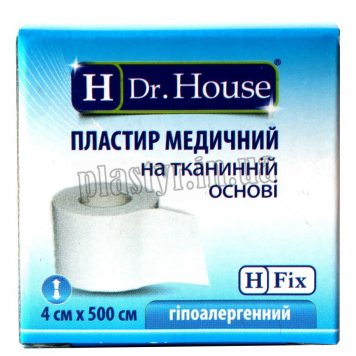 Пластырь на катушке Dr.House тканый белый 4смх5м