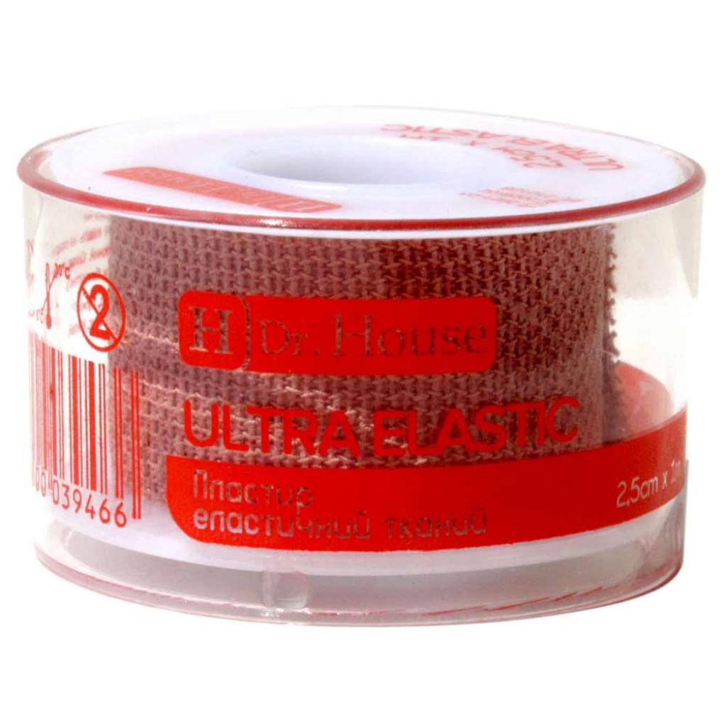 Пластир на котушці Dr.House Ultra elastic тканий тілесний 2,5 смх5м