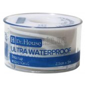 Пластырь на катушке Dr.House Ultra waterproof белый водостойкий  2,5смх5м