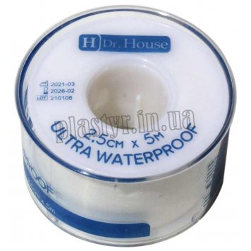 Пластырь на катушке Dr.House Ultra waterproof белый водостойкий  2,5смх5м-1